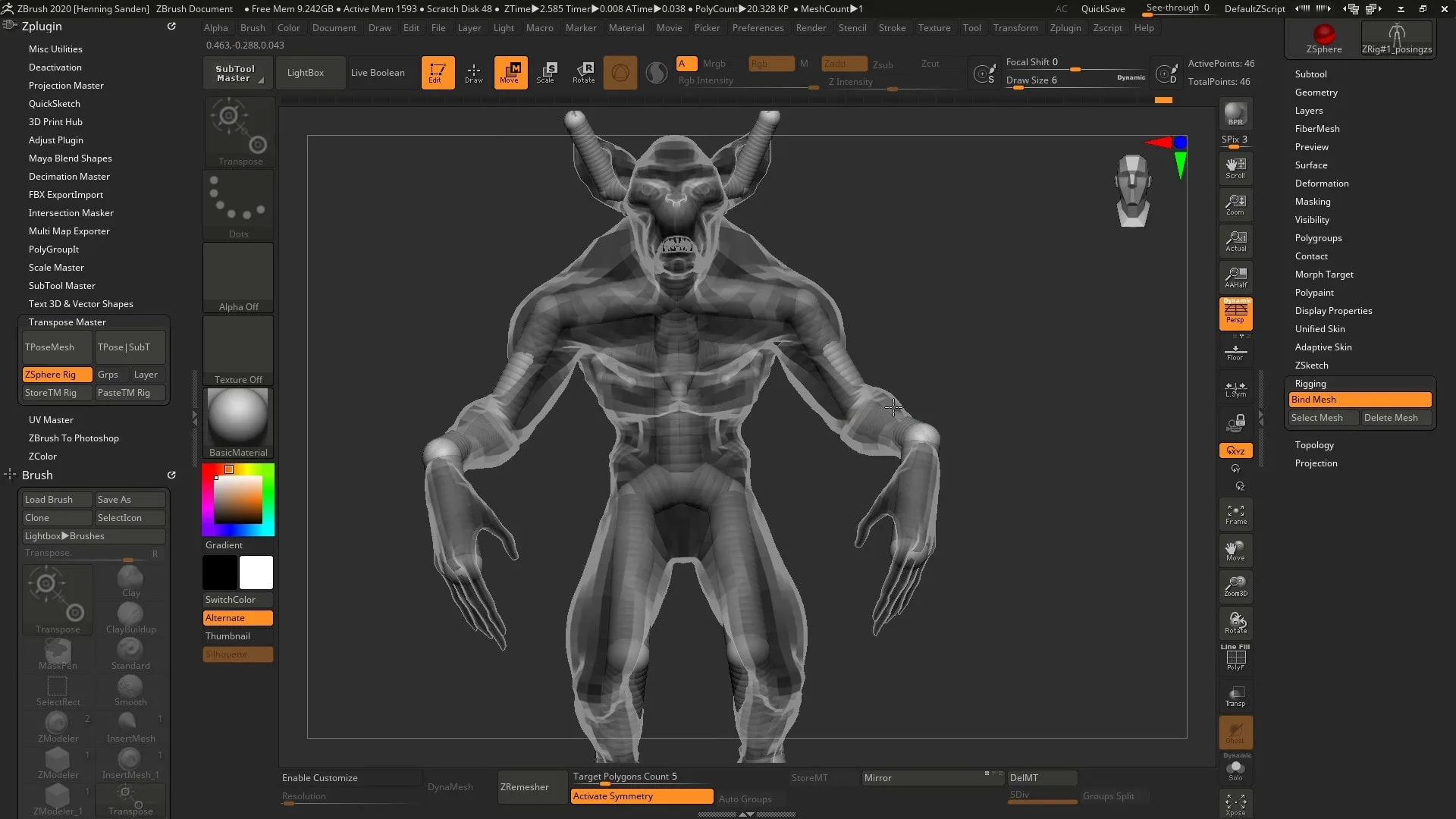 نحوه استفاده از ابزارها و براش های پرکاربرد در ZBrush